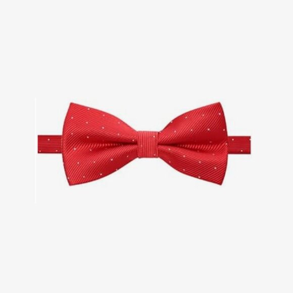 Elegant Bow Tie Bowtie Polyester Red Dots - Picture 1 of 5